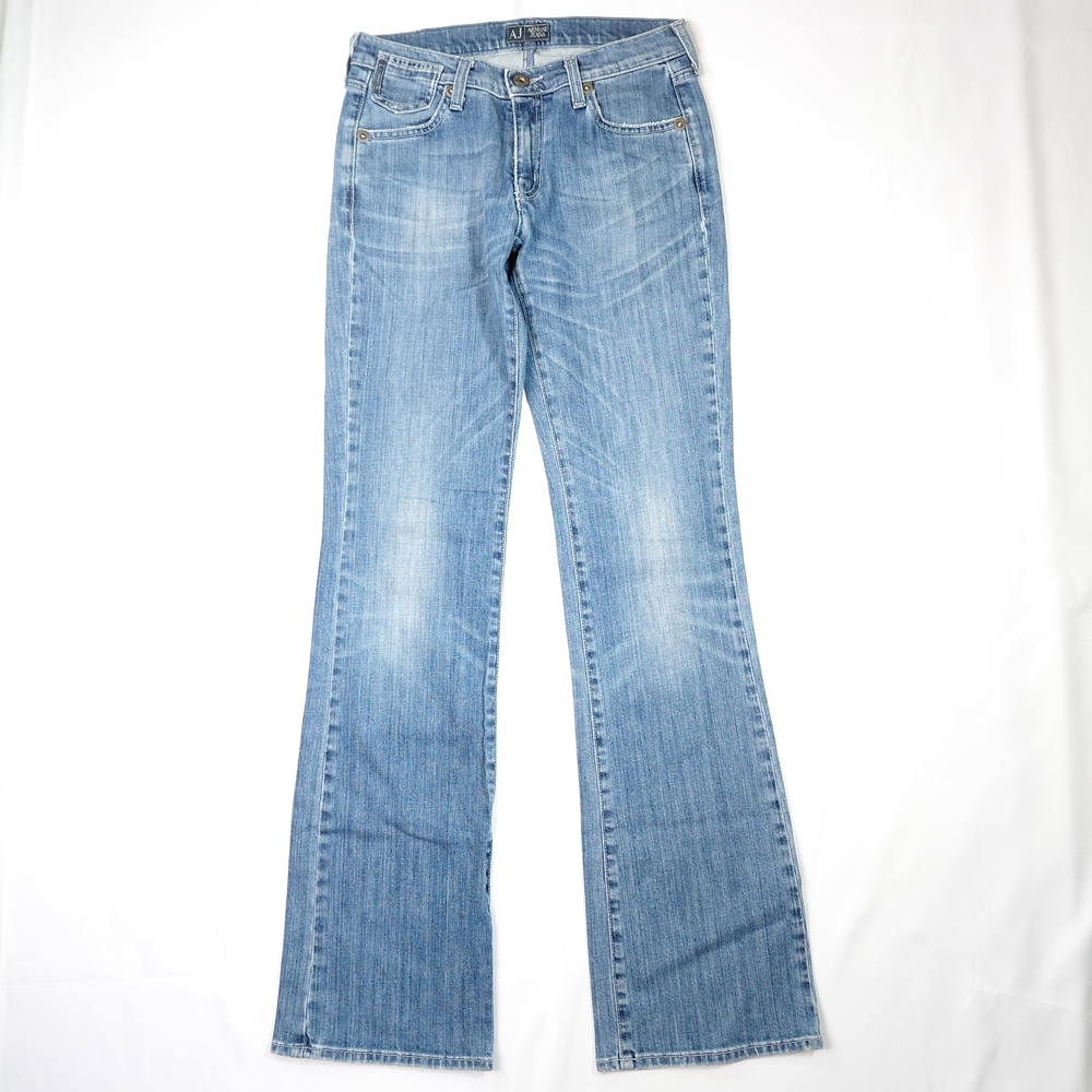 Vintage Armani Jeans Indigo 007 Series Women's Jeans Low Rise Flare Blue Size 26